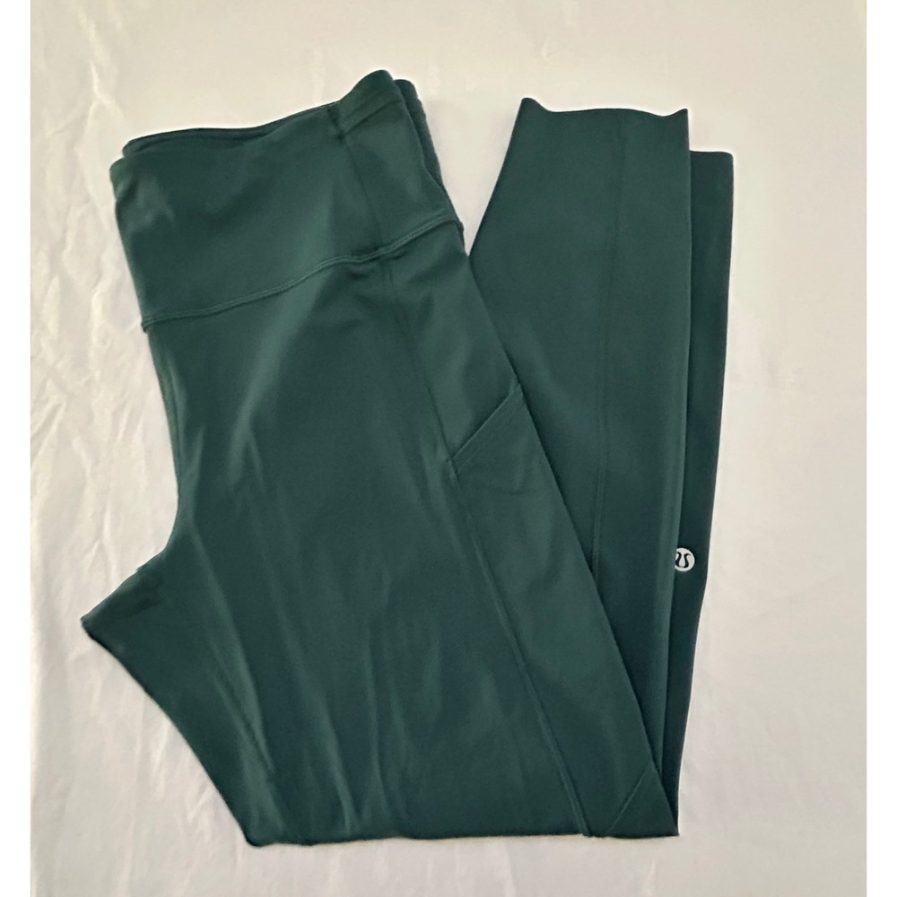 Lululemon Fast and Free Tight Women 12 Teal High Rise Nulux 25" Pockets LW5CQAS